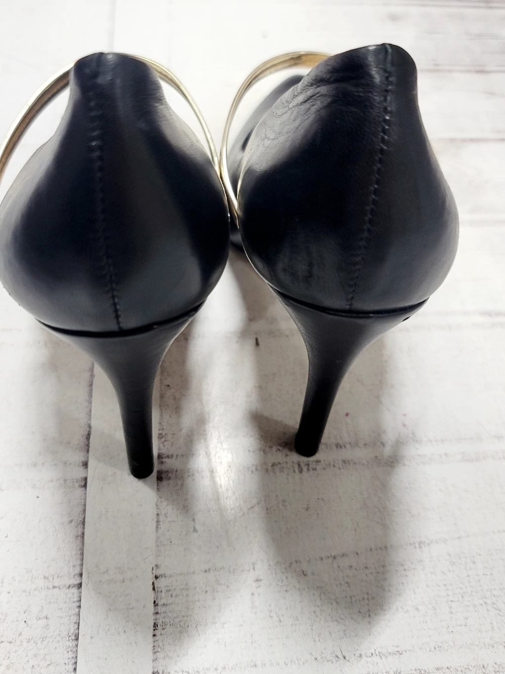 Gianni Bini Black Pumps with Gold Hoop Strap - Picture 5 of 9